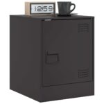 vidaXL Nočný stolík čierny 34,5x39x44 cm oceľ – Obrázok 4