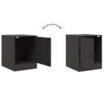 vidaXL Nočný stolík čierny 34,5x39x44 cm oceľ – Obrázok 10