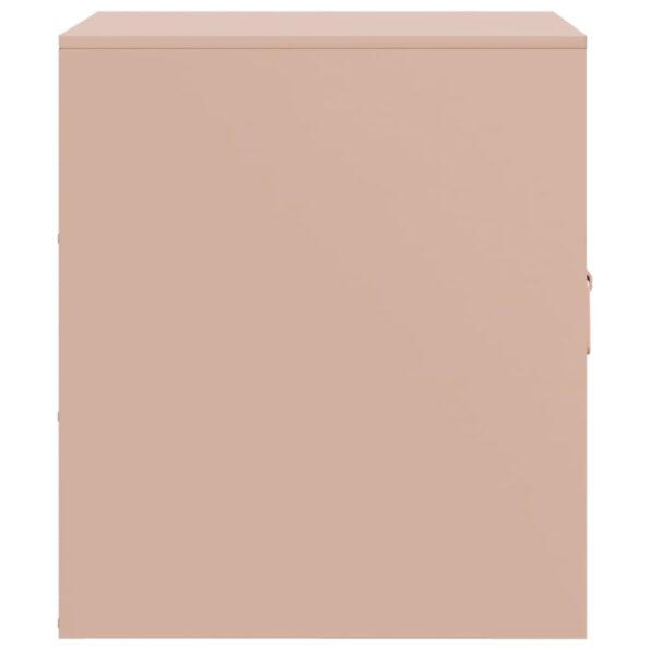 vidaXL Nočný stolík ružový 34,5x39x44 cm oceľ – Obrázok 8