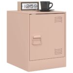 vidaXL Nočné stolíky 2 ks ružové 34,5x39x44 cm oceľ – Obrázok 3