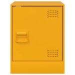 vidaXL Nočné stolíky 2 ks horčicovo-žlté 34,5x39x44 cm oceľ – Obrázok 5