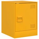 vidaXL Nočné stolíky 2 ks horčicovo-žlté 34,5x39x44 cm oceľ – Obrázok 7