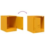 vidaXL Nočné stolíky 2 ks horčicovo-žlté 34,5x39x44 cm oceľ – Obrázok 10
