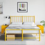 vidaXL Nočné stolíky 2 ks horčicovo-žlté 34,5x39x44 cm oceľ