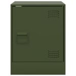 vidaXL Nočné stolíky 2 ks olivovozelené 34,5x39x44 cm oceľ – Obrázok 5