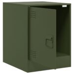 vidaXL Nočné stolíky 2 ks olivovozelené 34,5x39x44 cm oceľ – Obrázok 6