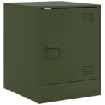 vidaXL Nočné stolíky 2 ks olivovozelené 34,5x39x44 cm oceľ – Obrázok 7