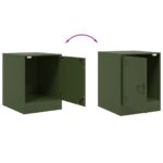 vidaXL Nočné stolíky 2 ks olivovozelené 34,5x39x44 cm oceľ – Obrázok 10