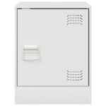 vidaXL Nočný stolík biely 34,5x39x44 cm oceľ – Obrázok 6