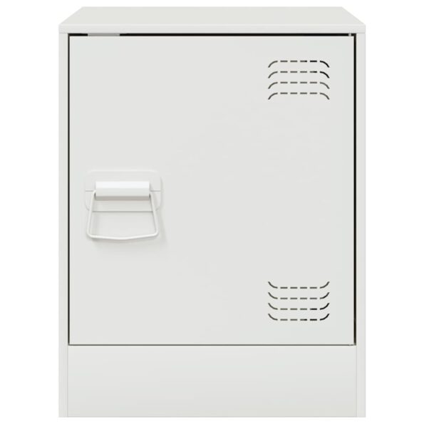 vidaXL Nočný stolík biely 34,5x39x44 cm oceľ – Obrázok 6