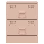 vidaXL Nočné stolíky 2 ks ružové 34,5x39x44 cm oceľ – Obrázok 5