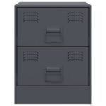 vidaXL Nočné stolíky 2 ks antracitové 34,5x39x44 cm oceľ – Obrázok 5