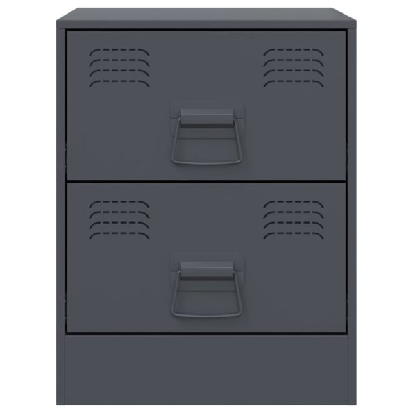 vidaXL Nočné stolíky 2 ks antracitové 34,5x39x44 cm oceľ – Obrázok 5