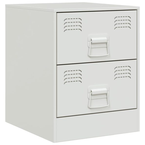 VXL8721012425286_a_en_hd_1.jpg vidaXL Nočný stolík biely 34,5x39x44 cm oceľ – Obrázok 2