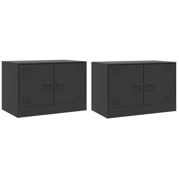 VXL8721012425316_a_en_hd_1.jpg vidaXL TV skrinky 2 ks čierne 67x39x44 cm oceľ – Obrázok 2