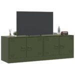 vidaXL TV skrinky 2 ks olivovozelené 67x39x44 cm oceľ – Obrázok 4