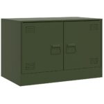 vidaXL TV skrinky 2 ks olivovozelené 67x39x44 cm oceľ – Obrázok 5