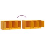 vidaXL TV skrinka horčicovo-žltá 99x39x44 cm oceľ – Obrázok 10