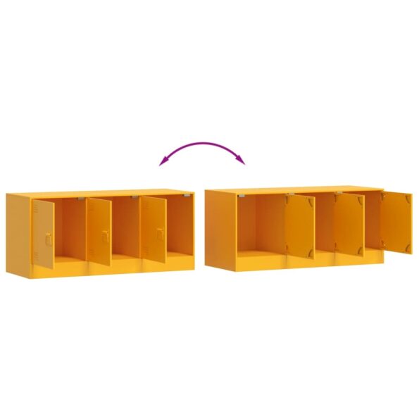 vidaXL TV skrinka horčicovo-žltá 99x39x44 cm oceľ – Obrázok 10