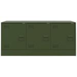 vidaXL TV skrinka olivovo-zelená 99x39x44 cm oceľ – Obrázok 6