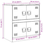 vidaXL Komoda ružová 67x39x73 cm oceľová – Obrázok 12