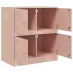 vidaXL Komoda ružová 67x39x73 cm oceľová – Obrázok 7
