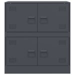 vidaXL Komoda antracitová 67x39x73 cm oceľová – Obrázok 6