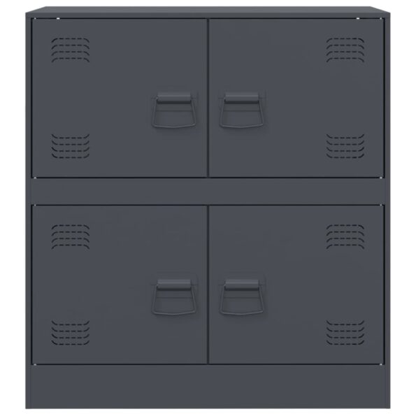 vidaXL Komoda antracitová 67x39x73 cm oceľová – Obrázok 6