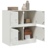 vidaXL Komoda biela 67x39x73 cm oceľová – Obrázok 4