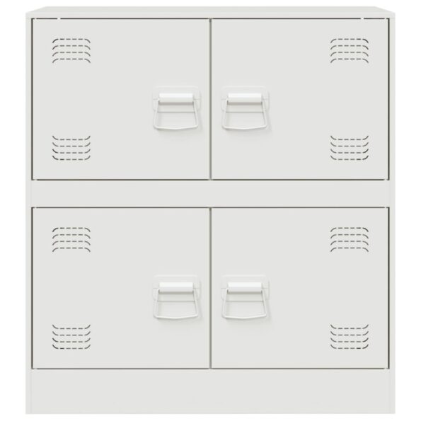 vidaXL Komoda biela 67x39x73 cm oceľová – Obrázok 6