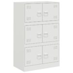 vidaXL Komoda biela 67x39x107 cm oceľová – Obrázok 2