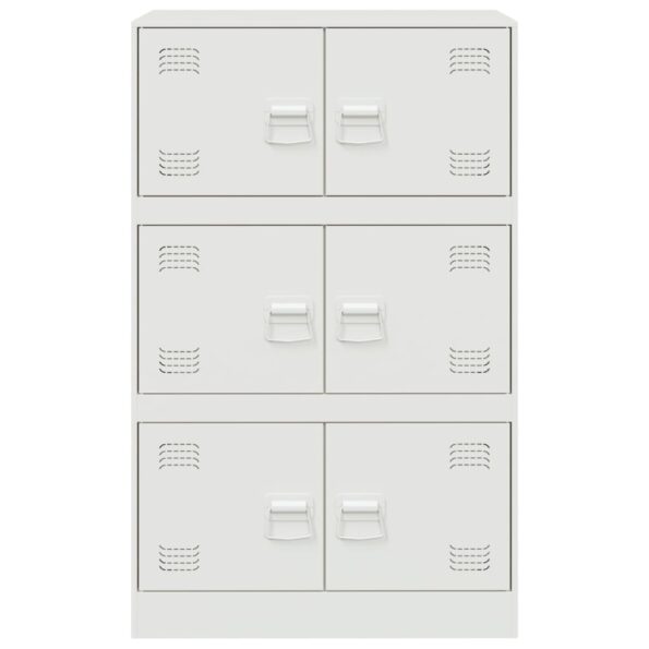 vidaXL Komoda biela 67x39x107 cm oceľová – Obrázok 6