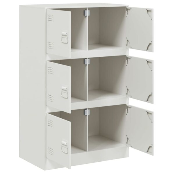 vidaXL Komoda biela 67x39x107 cm oceľová – Obrázok 7