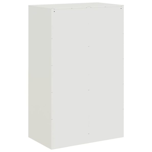vidaXL Komoda biela 67x39x107 cm oceľová – Obrázok 9