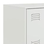 vidaXL Komoda biela 67x39x107 cm oceľová – Obrázok 10