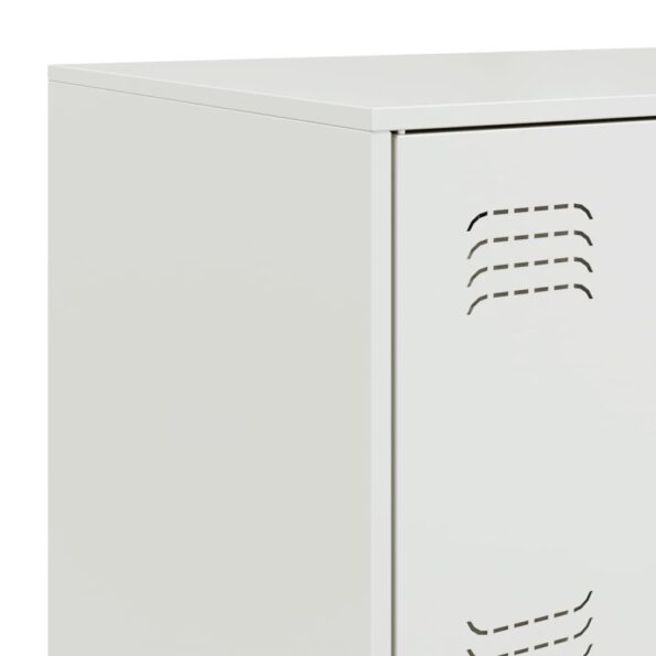 vidaXL Komoda biela 67x39x107 cm oceľová – Obrázok 10