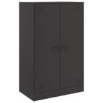 vidaXL Komoda čierna 67x39x107 cm oceľová – Obrázok 2
