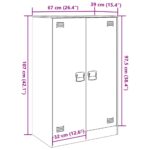 vidaXL Komoda čierna 67x39x107 cm oceľová – Obrázok 12