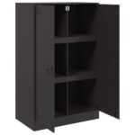 vidaXL Komoda čierna 67x39x107 cm oceľová – Obrázok 7