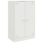 vidaXL Komoda biela 67x39x107 cm oceľová – Obrázok 2