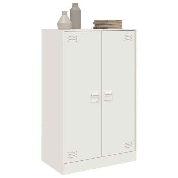 vidaXL Komoda biela 67x39x107 cm oceľová – Obrázok 5