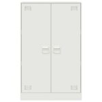 vidaXL Komoda biela 67x39x107 cm oceľová – Obrázok 6