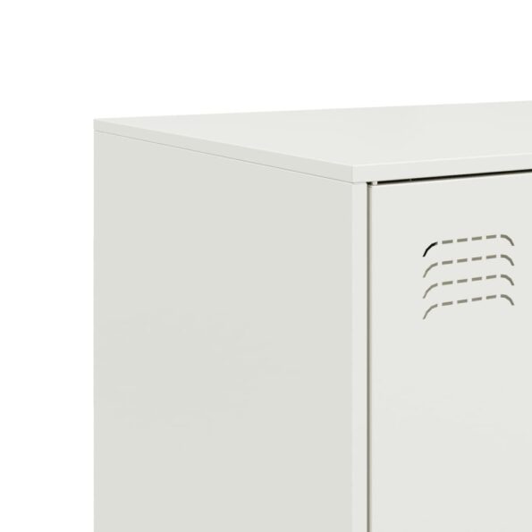 vidaXL Komoda biela 67x39x107 cm oceľová – Obrázok 10