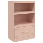 vidaXL Komoda ružová 67x39x107 cm oceľová – Obrázok 2