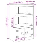 vidaXL Komoda ružová 67x39x107 cm oceľová – Obrázok 12