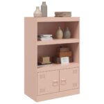 vidaXL Komoda ružová 67x39x107 cm oceľová – Obrázok 5