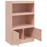 vidaXL Komoda ružová 67x39x107 cm oceľová – Obrázok 7