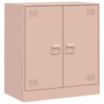 vidaXL Komoda ružová 67x39x73 cm oceľová – Obrázok 2