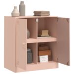 vidaXL Komoda ružová 67x39x73 cm oceľová – Obrázok 4