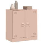 vidaXL Komoda ružová 67x39x73 cm oceľová – Obrázok 5